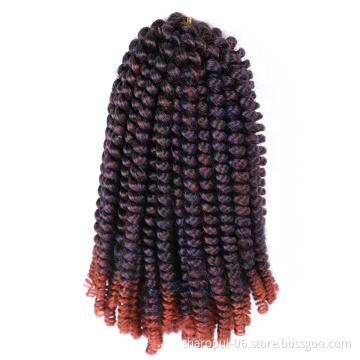 spring twist crochet hair 8inch length new color 350/purple afro black woman style curly braids crochet